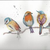 My project in Artistic Watercolor Techniques for Illustrating Birds course. Un projet de Illustration traditionnelle, Aquarelle, Dessin réaliste et Illustration naturaliste de Linda Fagotti - 17.06.2021