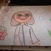 Auto Retrato En Puntillismo. Projekt z dziedziny Design, Trad, c, jna ilustracja i Projektowanie postaci użytkownika taniagp_1 - 18.06.2021