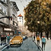 Mein Kursprojekt: Stadtlandschaften in Aquarell. Fine Arts, Watercolor Painting, and Architectural Illustration project by Edwin Kremm - 06.19.2021