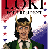 Loki para Presidente. Traditional illustration project by Carlos Robaert - 06.17.2021