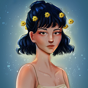 Meu projeto do curso: Retrato digital no Photoshop com um toque de fantasia. Traditional illustration, Drawing, Digital Illustration, Portrait Drawing, Digital Drawing, and Digital Painting project by julia Escarelli - 06.18.2021