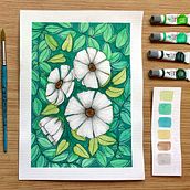 Meu projeto do curso: Técnicas de aquarela negativa para ilustração botânica. Traditional illustration, Watercolor Painting, and Botanical Illustration project by irbene - 06.12.2020