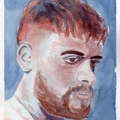 Mi Proyecto del curso: Retrato artístico en acuarela. Un proyecto de Bellas Artes, Pintura, Pintura a la acuarela y Dibujo de Retrato de wolf.jp - 21.06.2021
