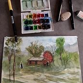 Mon projet du cours : Carnet de voyage à l’aquarelle. Un projet de Illustration traditionnelle, Aquarelle, Illustration architecturale , et Carnet de croquis de Josy Ane - 21.06.2021