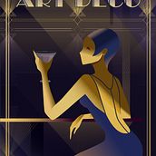My project in Art Deco Style for Digital Illustration course. Traditional illustration, Fine Arts, Poster Design, and Digital Illustration project by Natalia Datishvili - 06.16.2021