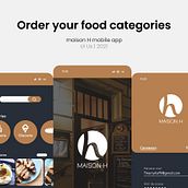 My Project - Mobile application for a Restaurant (Maison H). Un proyecto de Diseño, Diseño interactivo, Diseño mobile, Diseño de apps y Diseño Web de Boris ZIFACK - 07.06.2021