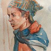 Mi Proyecto del curso: Retrato artístico en acuarela. Fine Arts, Painting, Watercolor Painting, and Portrait Drawing project by Míriam Sánchez Martín - 06.21.2021