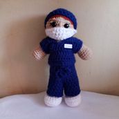 😍😷DRA. ESPERANZA (Amigurumi)🌹🤗😇. Fiber Arts project by Veronica J. Correa - 06.22.2021