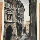 Il mio progetto del corso: Paesaggi urbani ad acquerello. Fine Arts, Watercolor Painting, and Architectural Illustration project by simonemanfrini - 06.22.2021