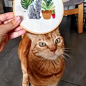 Bordado en fotografías sobre tela: Chipi. Projekt z dziedziny Fotografia,  Kolaż, Papercraft, Stemple,  Haft i DIY użytkownika Natalia - 20.06.2021