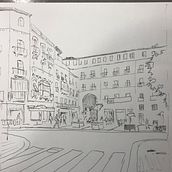 Mi Proyecto del curso: Arco de entrada a la plaza mayor de Salamanca. Un progetto di Design, Illustrazione tradizionale, Bozzetti, Illustrazione architettonica e Sketchbook di JOSE Rodriguez Carcaño - 23.06.2021