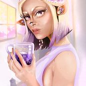My project in Digital Fantasy Portraits with Photoshop course. Traditional illustration, Drawing, Digital Illustration, Portrait Drawing, Digital Drawing, and Digital Painting project by katelynnwheller - 06.24.2021