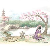 Mi Proyecto del curso: Ilustración en acuarela con influencia japonesa. Traditional illustration, Drawing, and Watercolor Painting project by Fernanda Soto Apse - 03.21.2021