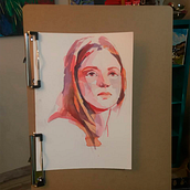 My project in Artistic Portrait with Watercolors course. Un progetto di Belle arti, Pittura, Pittura ad acquerello e Disegno di ritratti di ana_burikova - 23.06.2021
