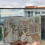 My project in Urban Sketching: Express Your World in a New Perspective course Ein Projekt aus dem Bereich Traditionelle Illustration, Skizzenentwurf, Zeichnung, Aquarellmalerei, Architektonische Illustration und Sketchbook von Marta Pinheiro - 27.06.2021