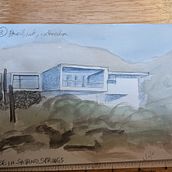My project in Architectural Sketching with Watercolor and Ink course. Esboçado, Desenho, Pintura em aquarela, Ilustração arquitetônica, Sketchbook e Ilustração com tinta projeto de Laura Larsen - 19.06.2021