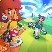 “Daisy/Luigi Golf”. Traditional illustration, and Art Direction project by Oskar Acosta - 06.29.2021