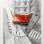 My project in Architectural Sketching with Watercolor and Ink course. Sketching, Drawing, Watercolor Painting, Architectural Illustration, Sketchbook & Ink Illustration project by kiranjamess - 06.29.2021