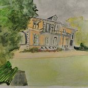 My project in Architectural Sketching with Watercolor and Ink course. Un proyecto de Bocetado, Dibujo, Pintura a la acuarela, Ilustración arquitectónica, Sketchbook e Ilustración con tinta de Michèle Voyer - 29.06.2021