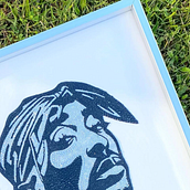 Frame the Legends - Rhinestone (Tupac Edition). Projekt z dziedziny Trad, c i jna ilustracja użytkownika Rugs 'n' Harmony - 18.05.2021