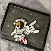 Framed Astronaut rug - Punch Needle. Projekt z dziedziny  Haft użytkownika Rugs 'n' Harmony - 14.06.2021