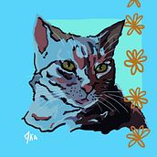 Trippy cat . Digital Drawing, and Digital Illustration project by jess_saavedraramirez - 06.29.2021