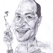 My project in Caricature Portrait with Graphite course. Traditional illustration, Drawing, and Portrait Drawing project by Edbon Sevilleno - 06.25.2021