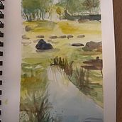 My project in Natural Landscapes in Watercolor course. Fine Arts, Painting, and Watercolor Painting project by Emily S. - 06.30.2021