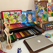 Analog Clock. Painting, Gouache Painting, Acr, and lic Painting project by Dani Melty - 07.01.2021