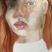 Mi Proyecto del curso: Retrato en acuarela a partir de una fotografía . Ilustrație tradițională și Desen de portret de Roxana Esposito - 07.02.2021