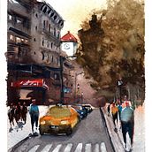 Mi Proyecto del curso: Paisajes urbanos en acuarela. Fine Arts, Watercolor Painting, and Architectural Illustration project by Siomara Arrieta Hickie - 07.02.2021