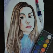 Meu projeto do curso: Retrato em aquarela a partir de uma fotografia. Traditional illustration, Watercolor Painting, and Portrait Drawing project by Cléo Copi - 07.02.2021