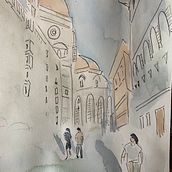My project in Architectural Sketching with Watercolor and Ink course. Sketching, Drawing, Watercolor Painting, Architectural Illustration, Sketchbook & Ink Illustration project by Ally Burrows - 07.03.2021