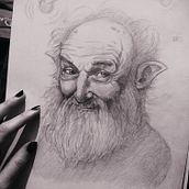 Old elf - Pencil Sketch. Traditional illustration project by Sara Balsera - 07.04.2021