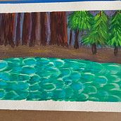 Lake Tahoe at twilight . Un proyecto de Pintura de Marni Donnell - 30.06.2021