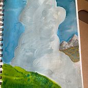 Ghibli inspired clouds . Un proyecto de Pintura de Marni Donnell - 30.06.2021