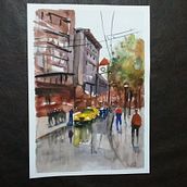 Mi Proyecto del curso: Paisajes urbanos en acuarela. Fine Arts, Watercolor Painting, Architectural Illustration, and Traditional illustration project by marrapodijorge - 07.04.2021