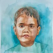 Retrato en acuarela. Fine Arts, Painting, and Watercolor Painting project by Isabel Cristina Rengifo T. - 07.05.2021
