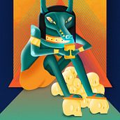 Ilustración geométrica con volumen ANUBIS Ein Projekt aus dem Bereich Traditionelle Illustration, Design von Figuren und Digitale Illustration von Luis Amau - 05.07.2021