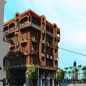 El-Raml Station. Alexandria, Egypt.. Traditional illustration, Architecture, Drawing, Digital Illustration, and Architectural Illustration project by Mahinour Abdelkareem - 07.04.2021