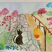 Mi Proyecto del curso: Ilustración en acuarela con influencia japonesa. Projekt z dziedziny Trad, c, jna ilustracja,  R, sunek i Malowanie akwarelą użytkownika andrea_infantem - 06.07.2021
