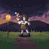 My project in Introduction to Character Design in Pixel Art course. Un progetto di Character design, Videogiochi, Pixel art e Progettazione di videogiochi di Sarah Naughton - 19.06.2021