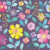 My project in Vibrant Floral Patterns with Watercolors course. Traditional illustration, Pattern Design, Watercolor Painting, and Botanical Illustration project by Sarah Adams - 07.01.2021