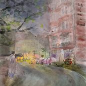 Brussels after lockdown and Rome on a rainy day . Traditional illustration project by Andrea Morass née Maraszto - 07.07.2021