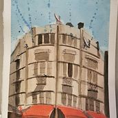 My project in Architectural Sketching with Watercolor and Ink course. Sketching, Drawing, Watercolor Painting, Architectural Illustration, Sketchbook & Ink Illustration project by Yousef Omar - 07.07.2021