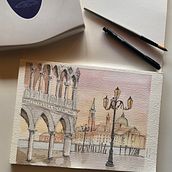 My project in Architectural Sketching with Watercolor and Ink course. Sketching, Drawing, Watercolor Painting, Architectural Illustration, Sketchbook & Ink Illustration project by Robyn Harvey - 07.08.2021