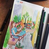 Mein Kursprojekt: A moment of joy. Traditional illustration, Sketching, Creativit, Drawing, Watercolor Painting, Sketchbook, and Gouache Painting project by Anica W. - 07.08.2021