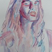 Mi Proyecto del curso: Retrato artístico en acuarela. Fine Arts, Painting, Watercolor Painting, and Portrait Drawing project by lilyhualqui - 07.08.2021