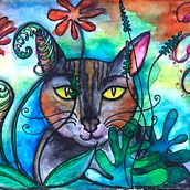 Rin and the fox cubs. Painting, Children's Illustration, and Watercolor Painting project by Dolores van Arkel - 07.09.2021