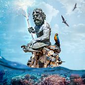 [Colagem digital no Photoshop] _ The Guardian of the Sea. Un projet de Photographie, Collage, Retouche photographique, Photographie artistique, Composition photographique , et Photomontage de Gustavo Merisio - 09.07.2021